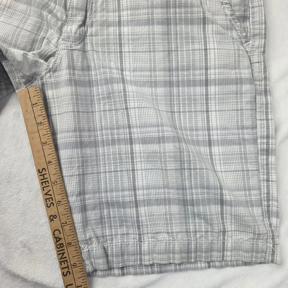 Lee Dungarees Shorts Men 32 Gray Plaid Cotton Casual Flat‎ Front Good